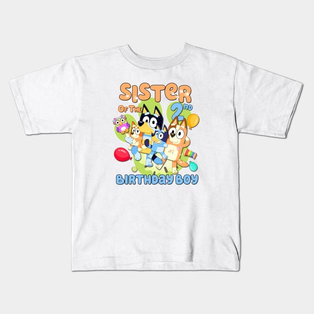 Bluey and Bingo sis birthday Kids T-Shirt by Justine Nolanz